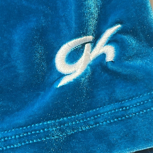 GK Elite blue velvet athletic cheer gym shorts‎ sportswear dance dancewear AL - Picture 3 of 5